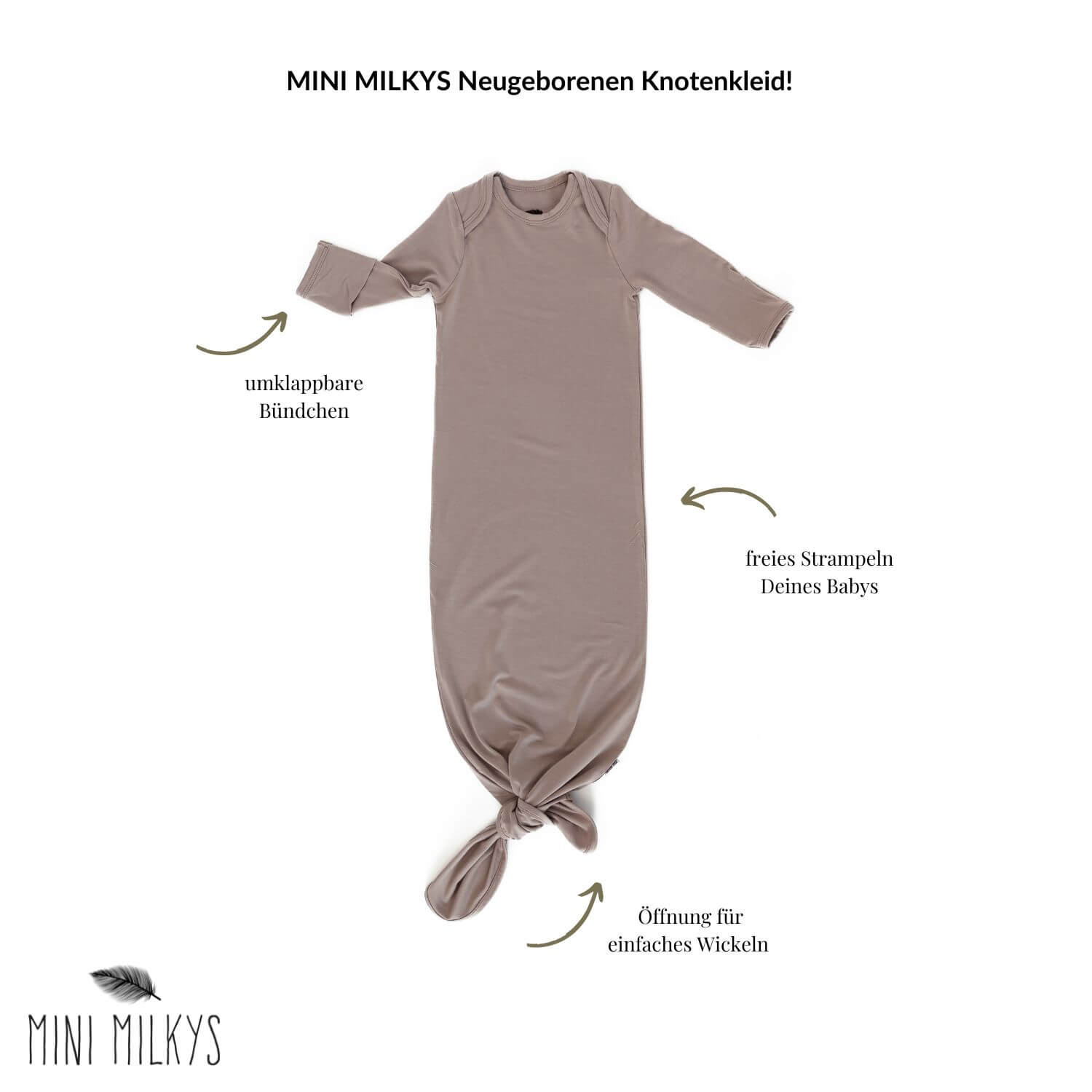 Mitwachsendes Knotenkleid - Taupe