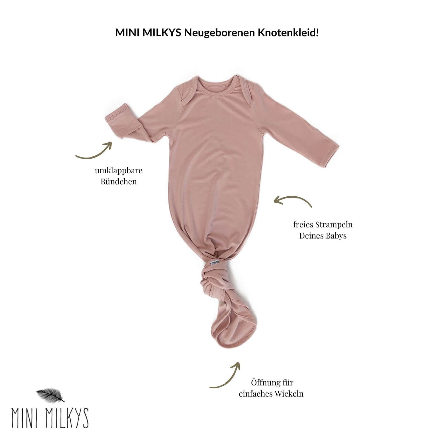 Mitwachsendes Knotenkleid - Rosewood