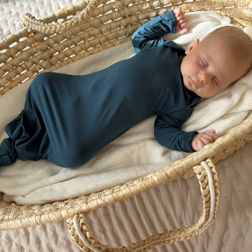 Mitwachsendes Knotenkleid - Petrol