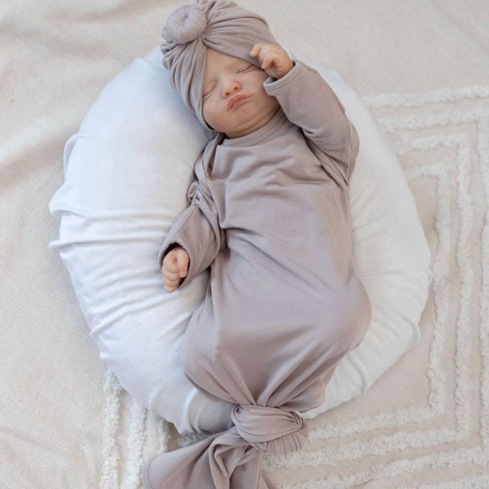 Mitwachsendes Knotenkleid - Taupe