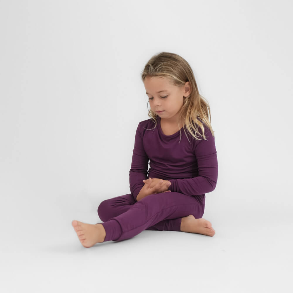 Zweiteiliger Kinder Schlafanzug - Dark berry